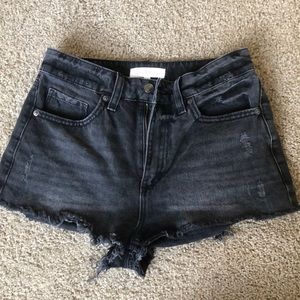 Dynamite high-waisted black frayed jean shorts